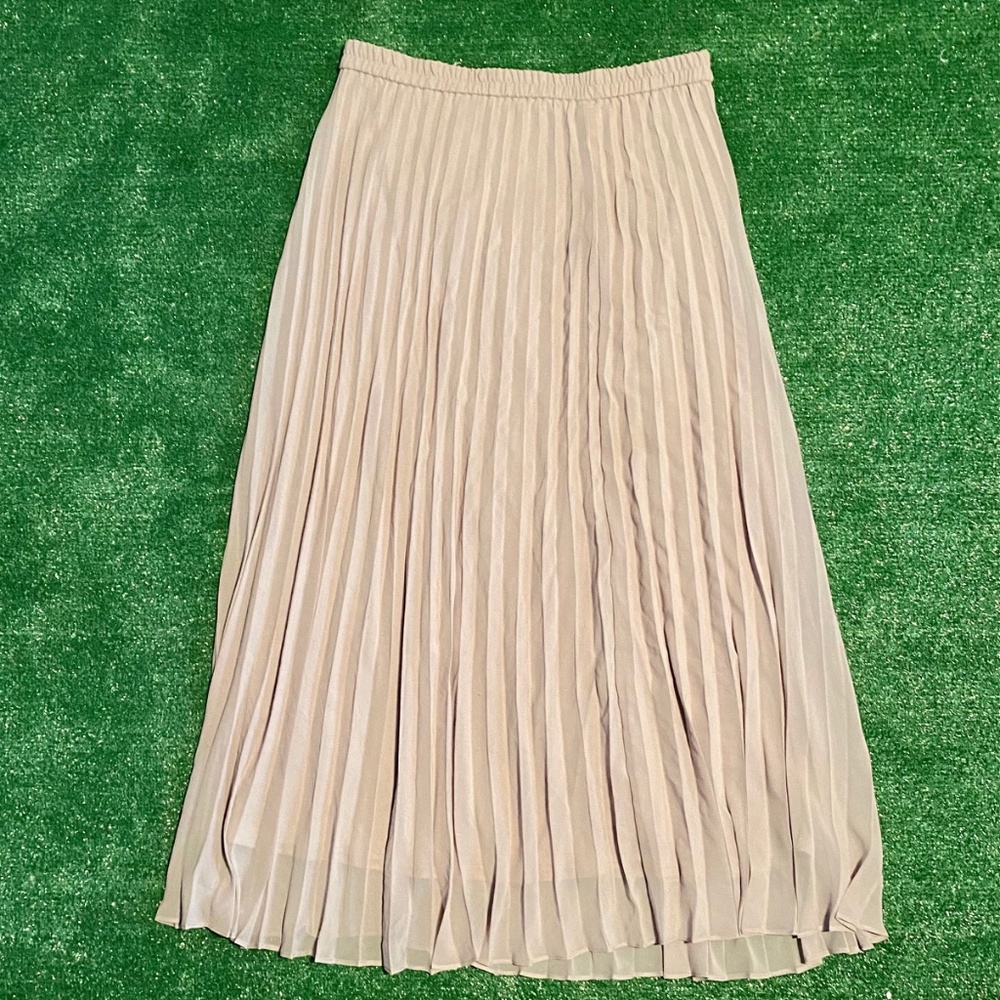 Uniqlo Gray Pleated Women's Skirt Large